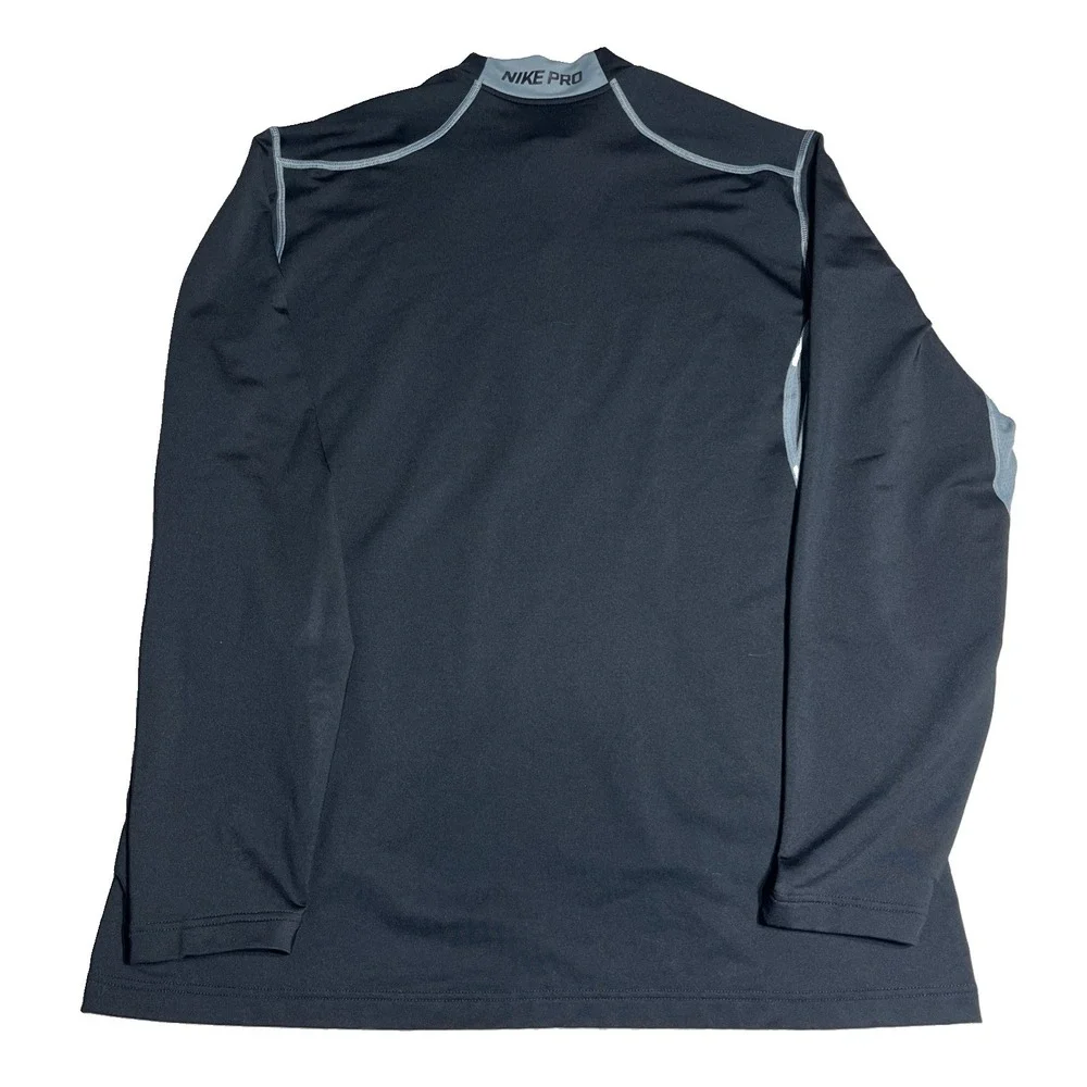 Nike Pro Dri Fit Neck Swoosh Mens Black Size XXL 1/4 Zip Pullover Shirt Golf